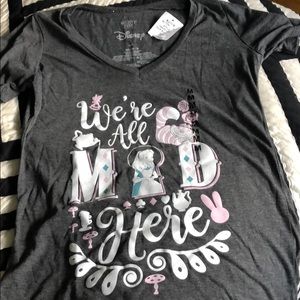 Disney Alice in Wonderland V-neck tee M NWT